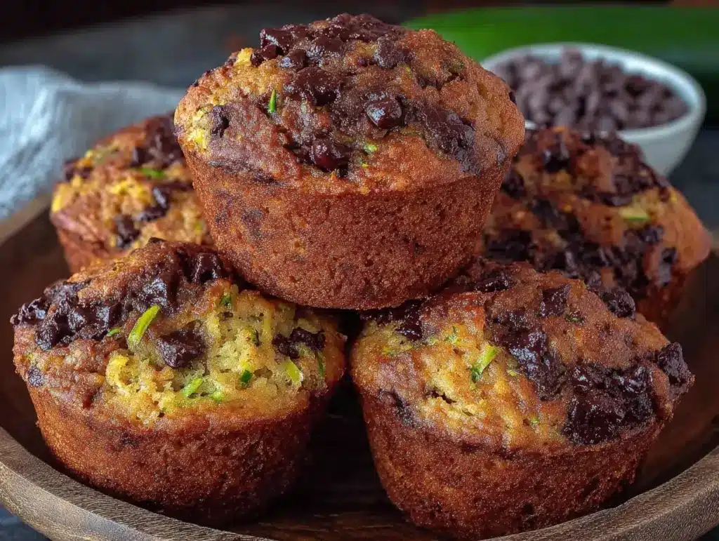 chocolate chip zucchini muffins - featured image