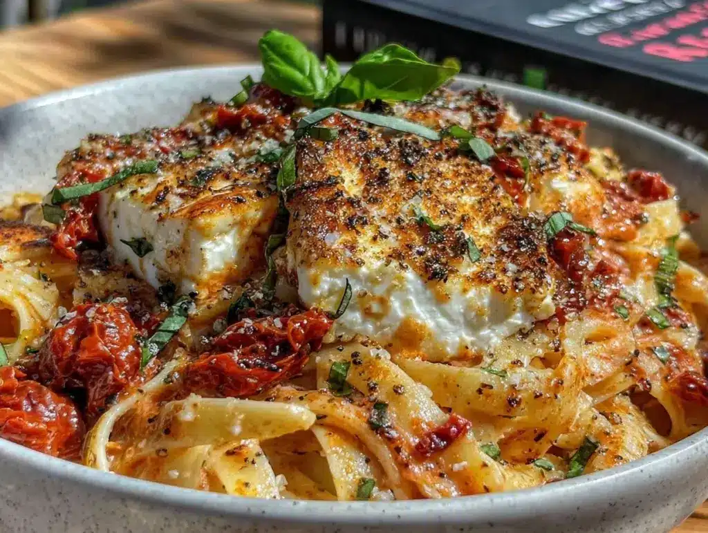 creamy baked feta pasta - featured image