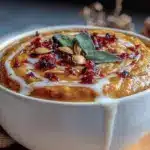 creamy cozy butternut squash and apple cider soup - featured image