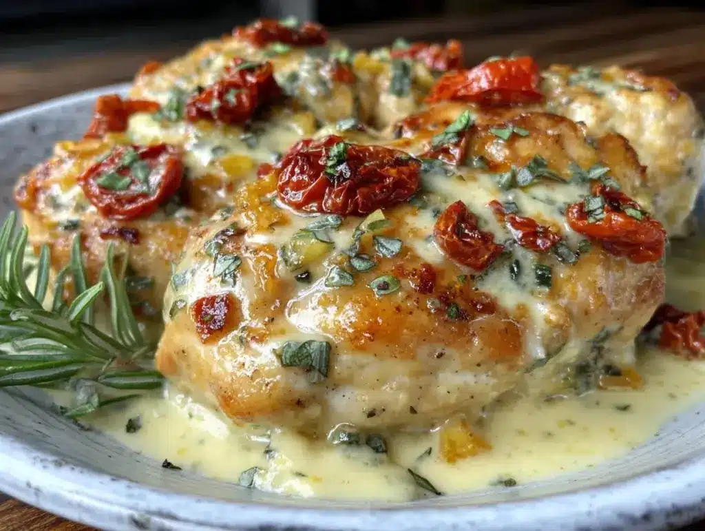 creamy crockpot marry me chicken - featured image