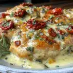 creamy crockpot marry me chicken - featured image