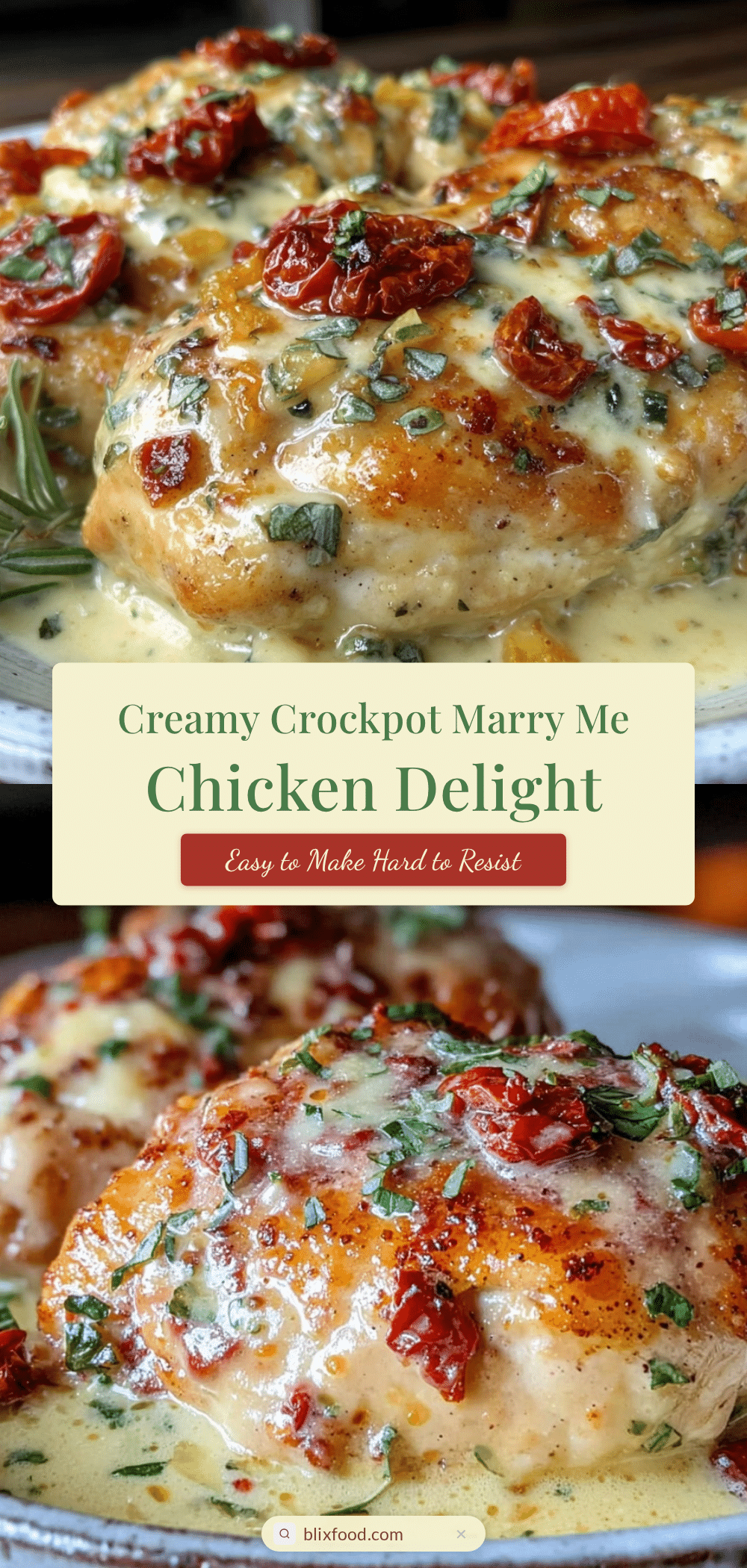 creamy crockpot marry me chicken recipe