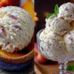 creamy fresh peach ice cream no-churn recipe - featured image