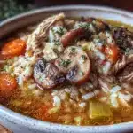 creamy one-pot chicken and wild rice soup - featured image