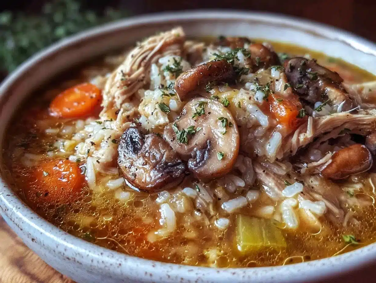 creamy one-pot chicken and wild rice soup - featured image