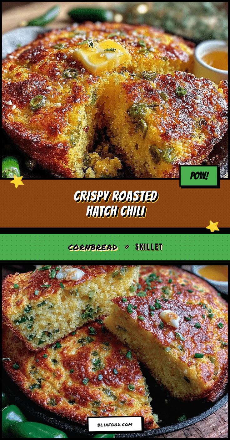 crispy roasted hatch green chili cornbread skillet recipe