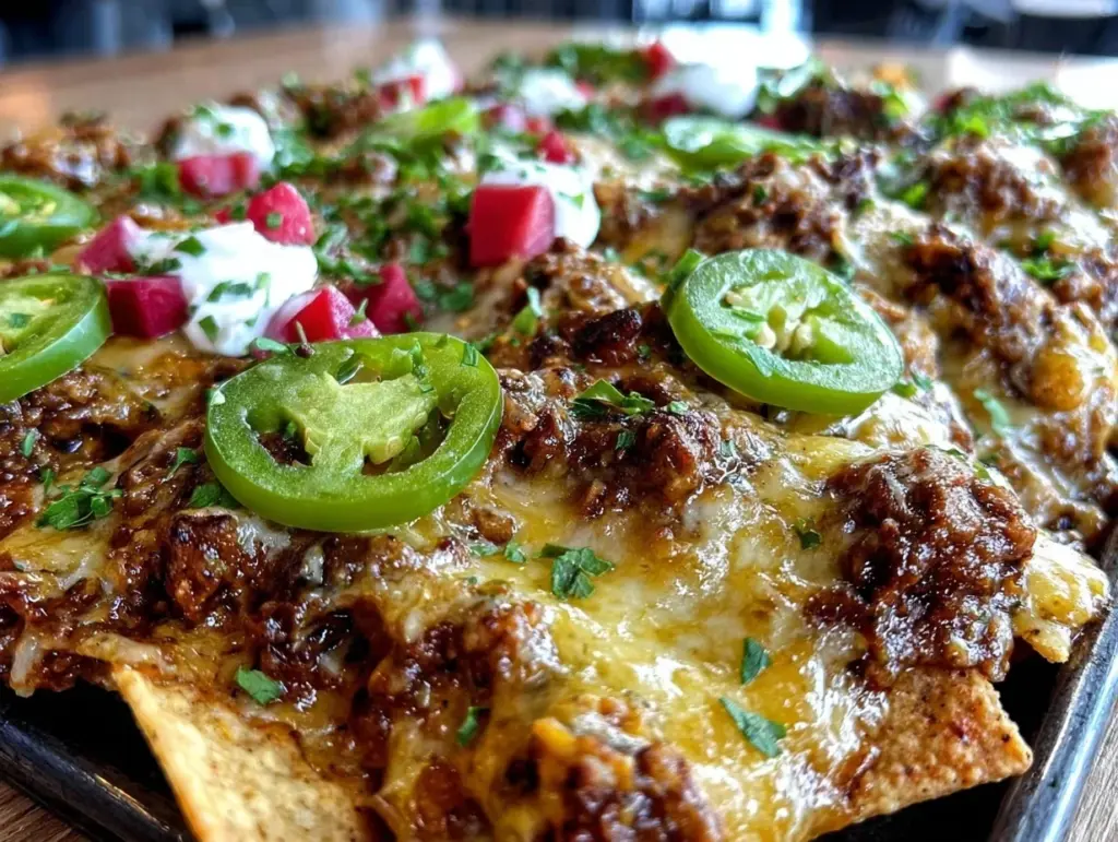 crispy sheet pan loaded nachos - featured image