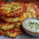 crispy zucchini fritters - featured image
