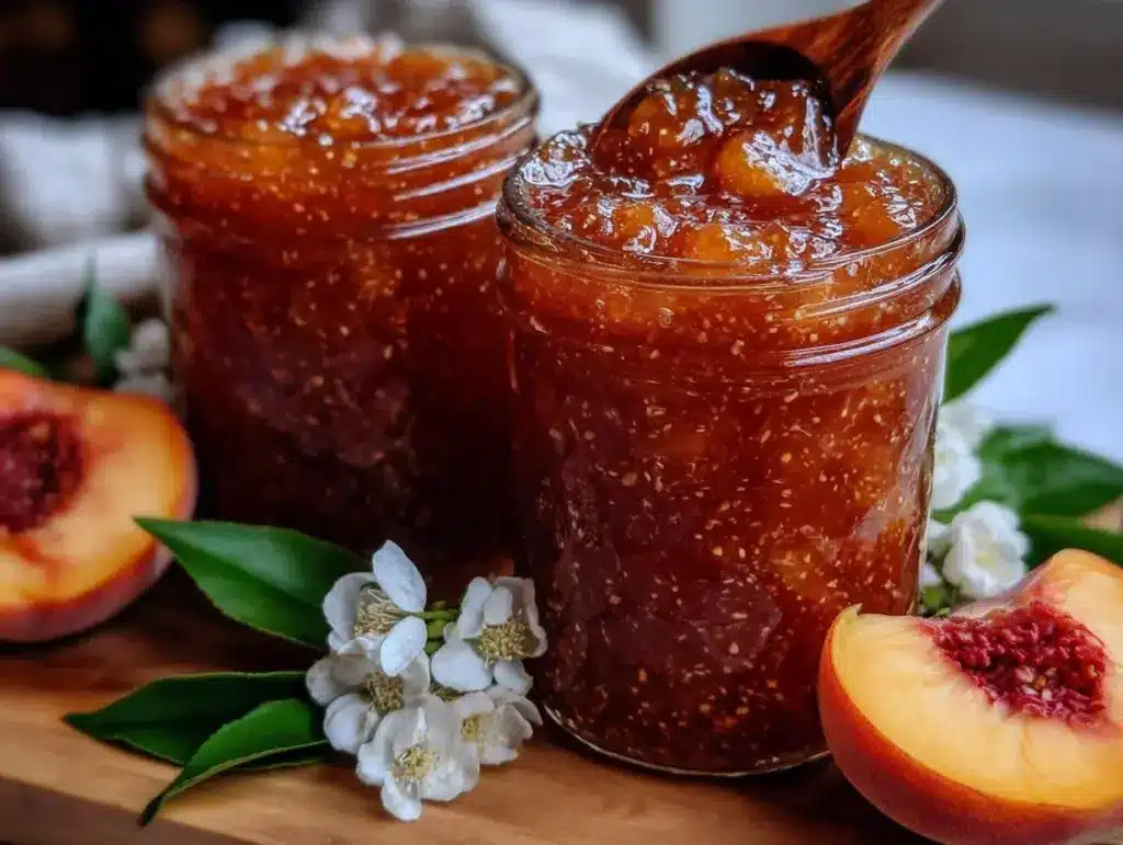 easy fresh peach freezer jam - featured image