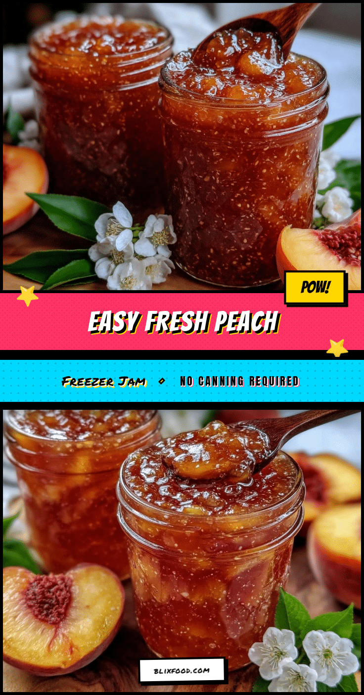 easy fresh peach freezer jam recipe