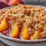 easy peach crisp - featured image