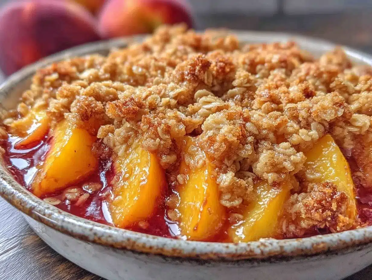 easy peach crisp - featured image