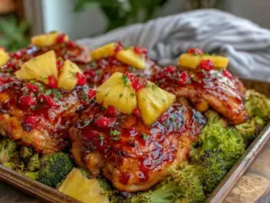 easy sheet pan teriyaki chicken thighs - featured image