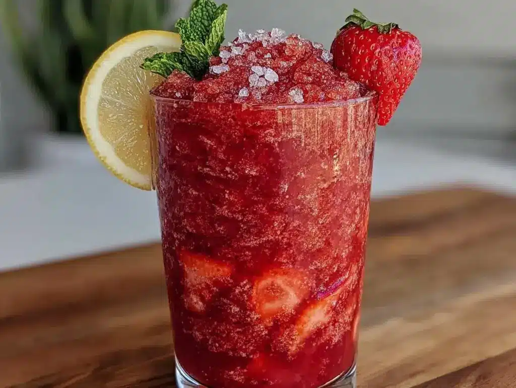 firecracker strawberry lemonade slushie - featured image