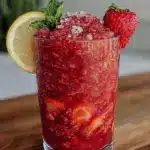 firecracker strawberry lemonade slushie - featured image