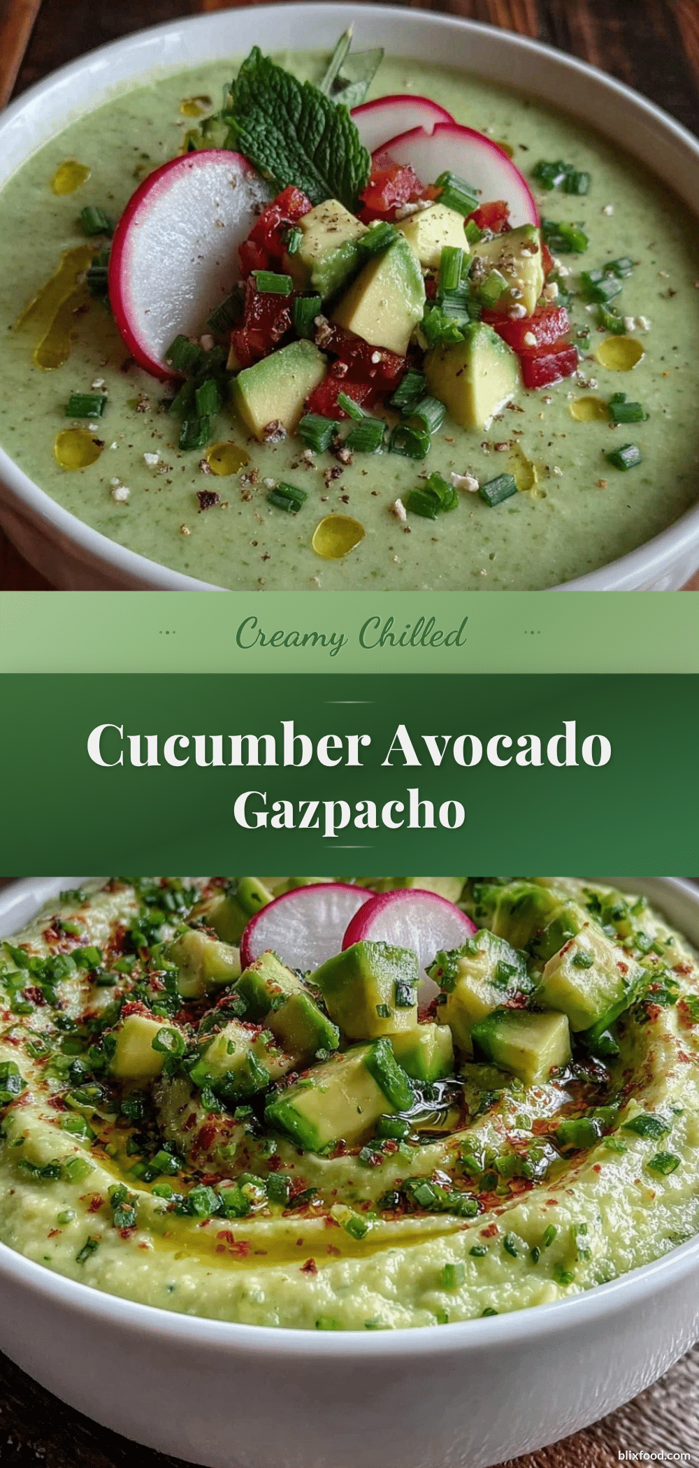 fresh cold cucumber avocado gazpacho soup recipe