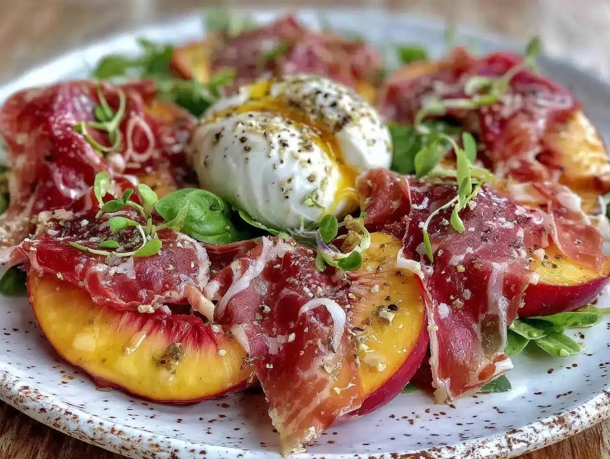 fresh honey peach burrata salad preparation steps