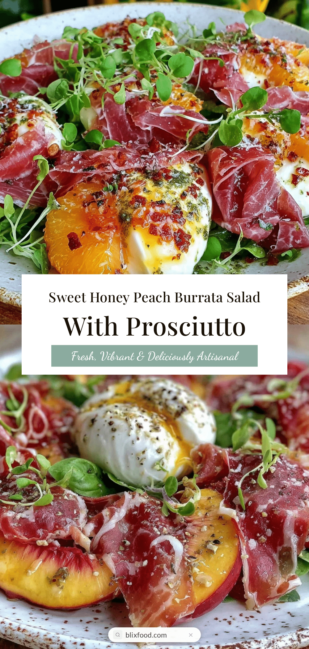 fresh honey peach burrata salad recipe