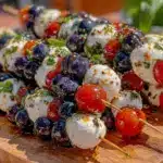 fresh patriotic caprese skewers - featured image