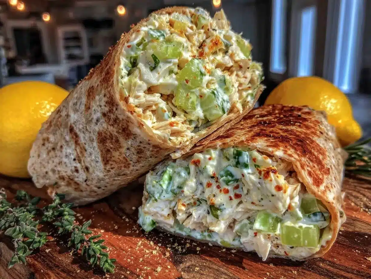 high-protein greek yogurt chicken salad wrap preparation steps