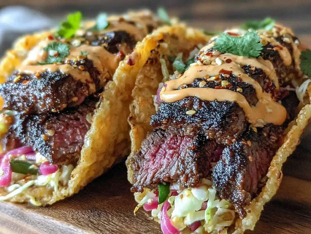 juicy smash burger tacos - featured image