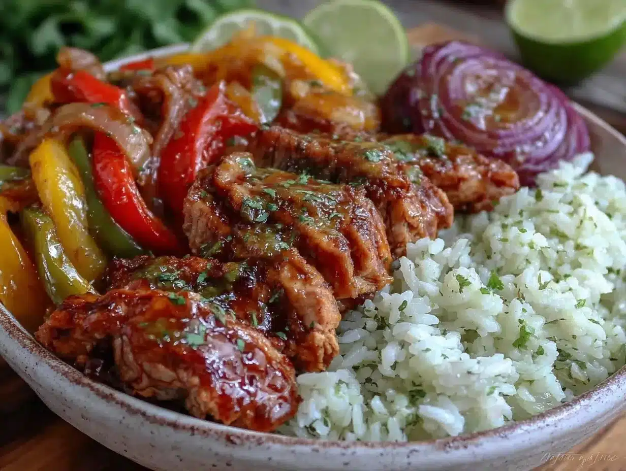 meal prep sheet pan fajita bowls preparation steps