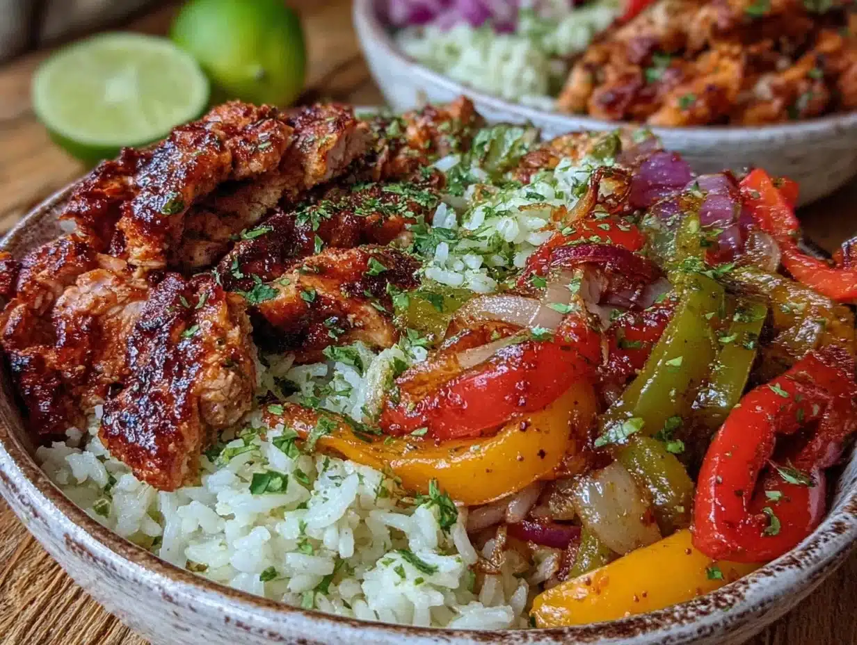 meal prep sheet pan fajita bowls - featured image