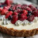 no bake american flag berry cheesecake tart - featured image