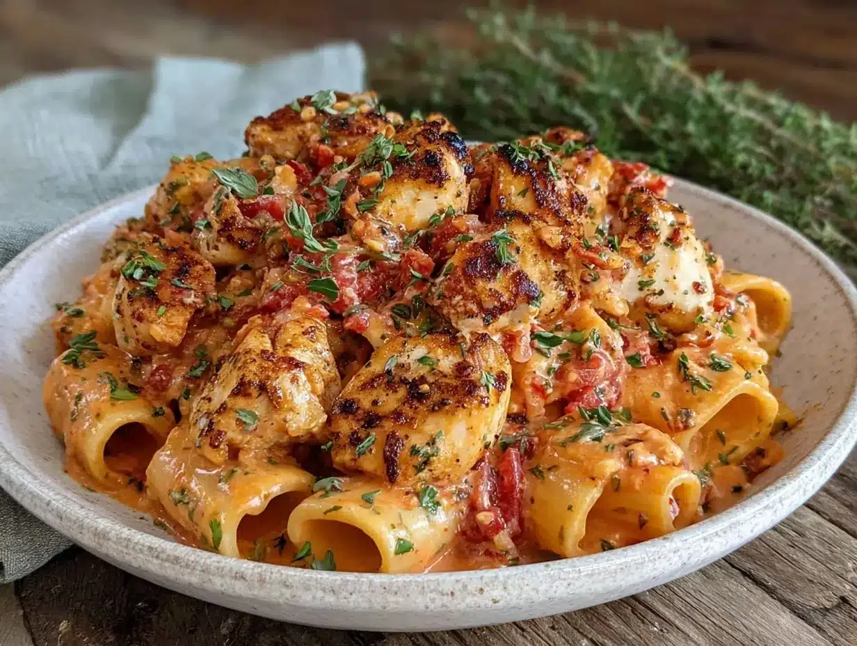 one-pan marry me chicken pasta preparation steps
