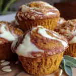 pumpkin cream cheese swirl muffins - featured image
