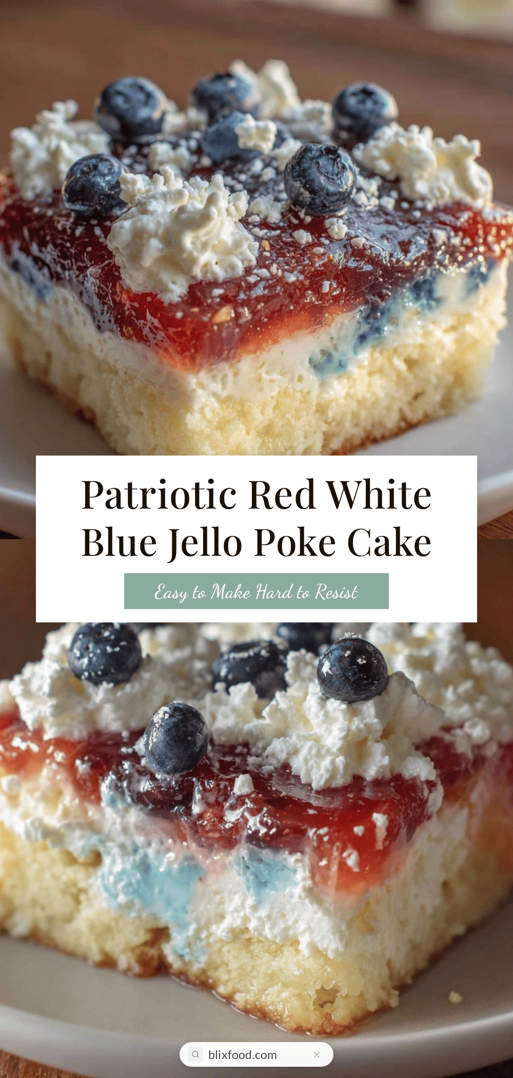 red white and blue layered jello poke cake recipe