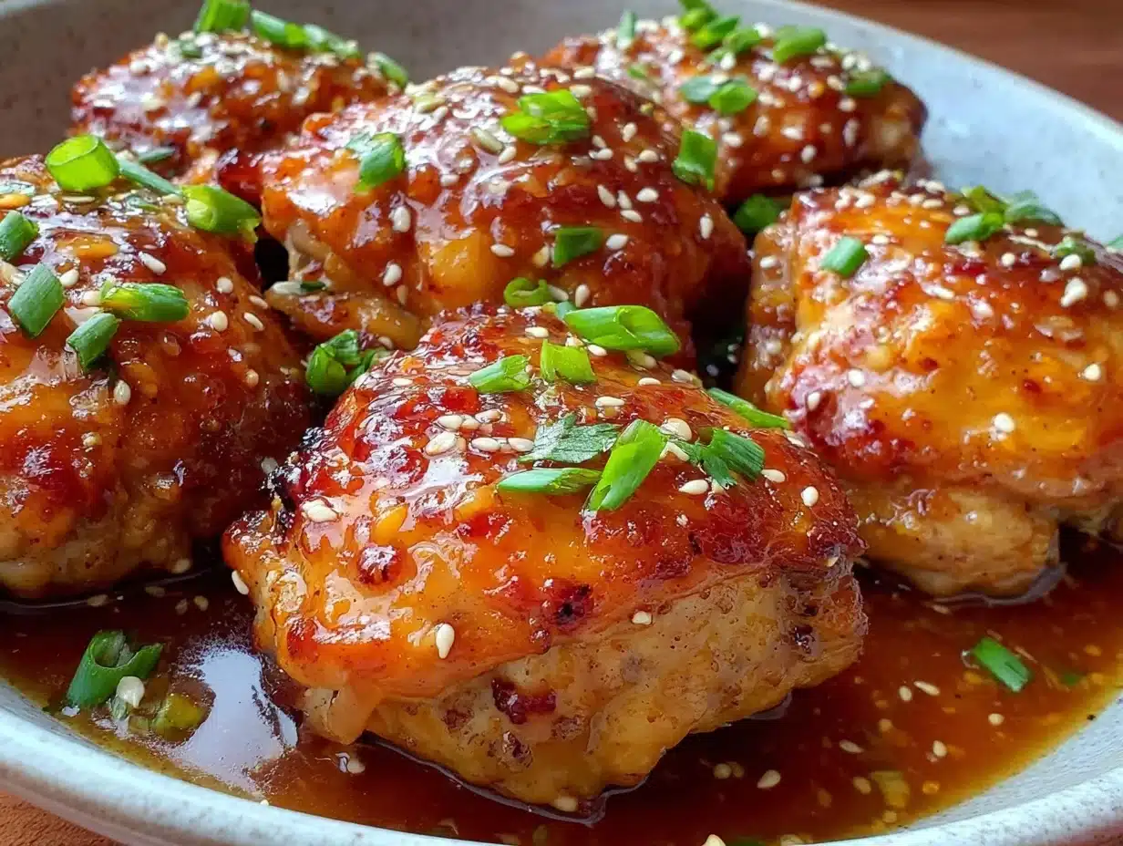 slow cooker honey garlic chicken thighs - featured image