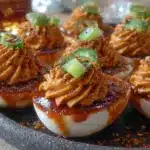 spicy bloody mary deviled eggs - featured image